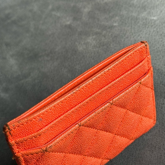 Chanel Caviar Boy Cardholder in Orange SHW - Picture 10 of 11